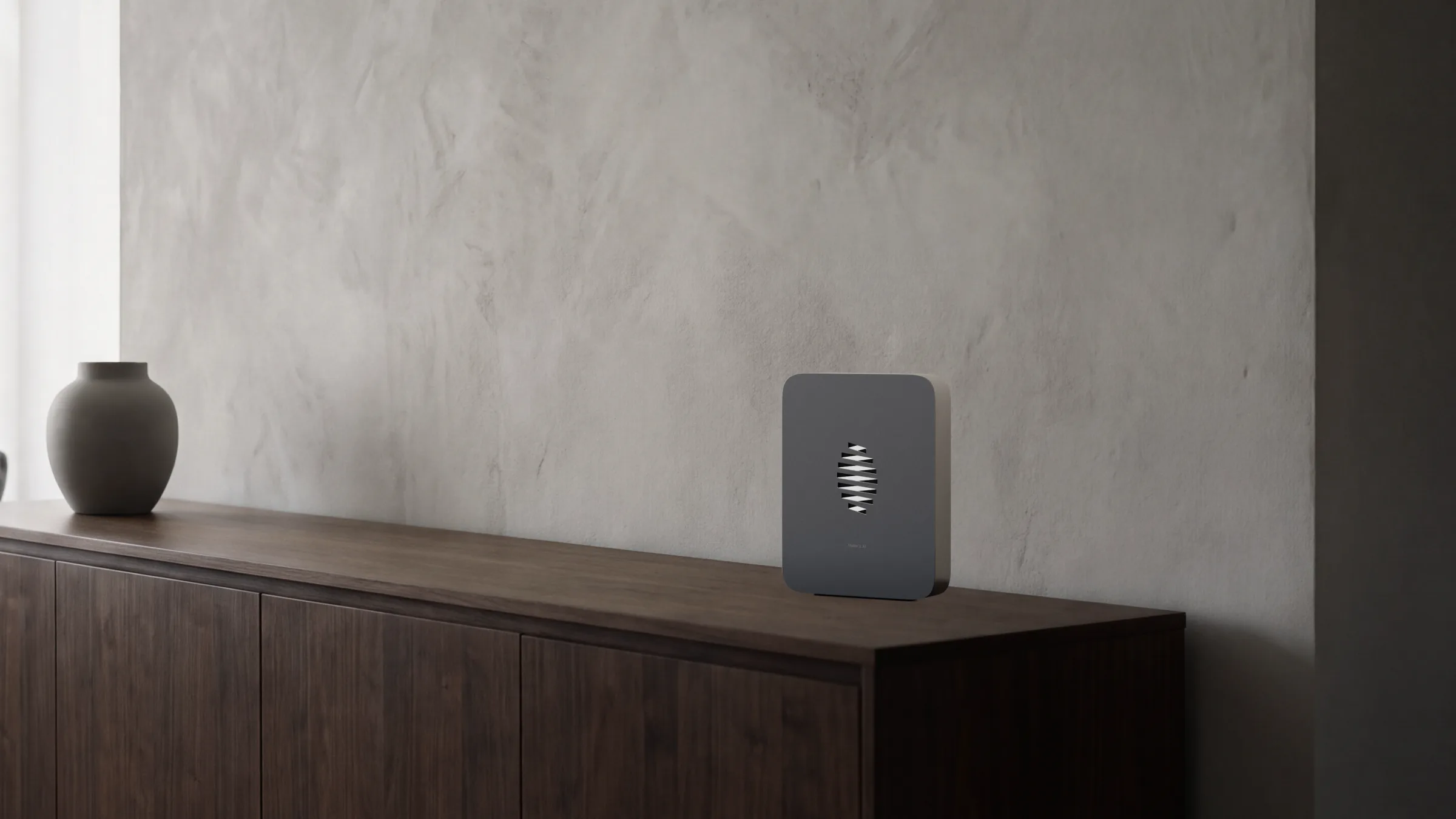 Eigna Box Home on a sideboard in a living room
